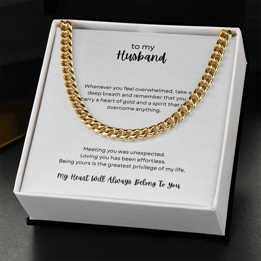 To My Husband - Cuban Link Chain - My Heart Belongs To You