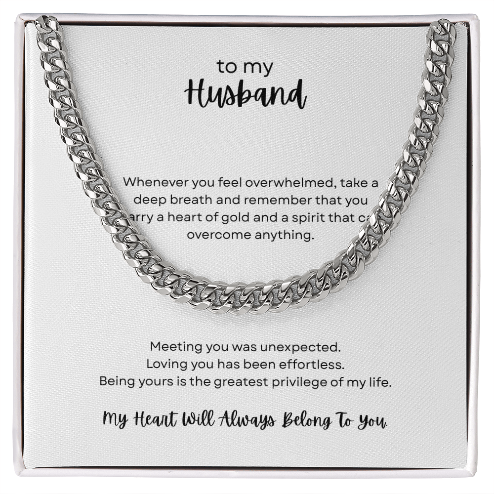 To My Husband - Cuban Link Chain - My Heart Belongs To You