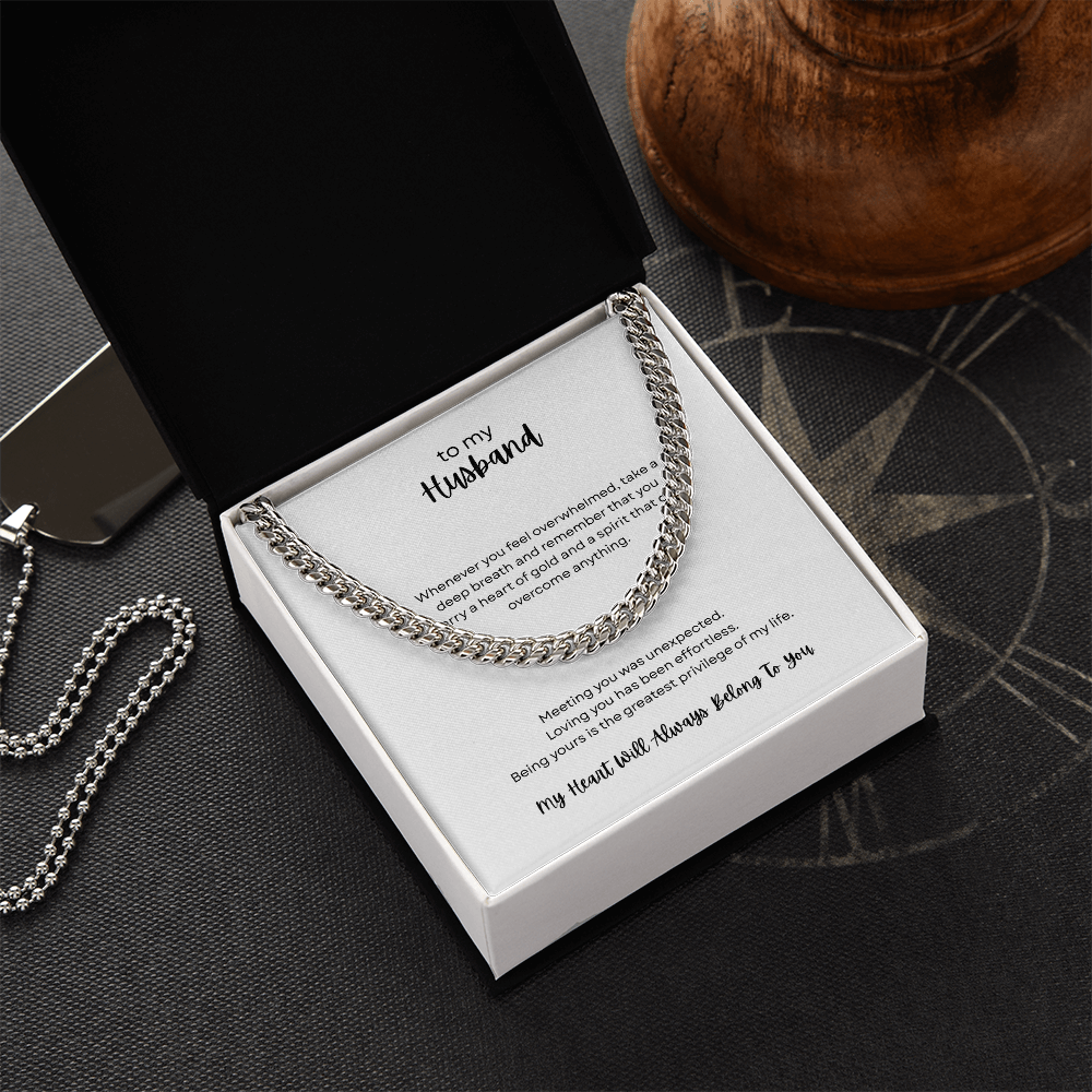 To My Husband - Cuban Link Chain - My Heart Belongs To You