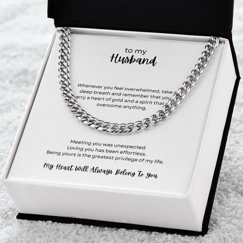 To My Husband - Cuban Link Chain - My Heart Belongs To You