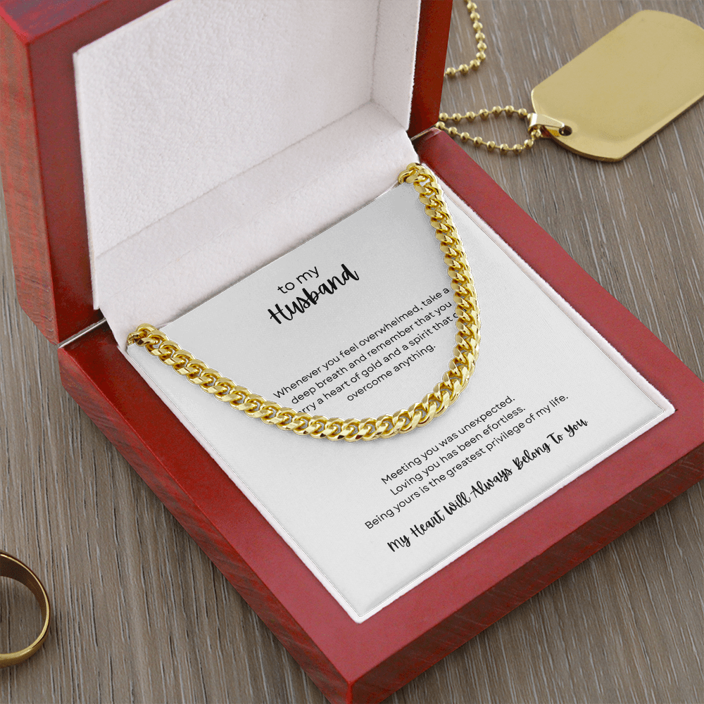 To My Husband - Cuban Link Chain - My Heart Belongs To You
