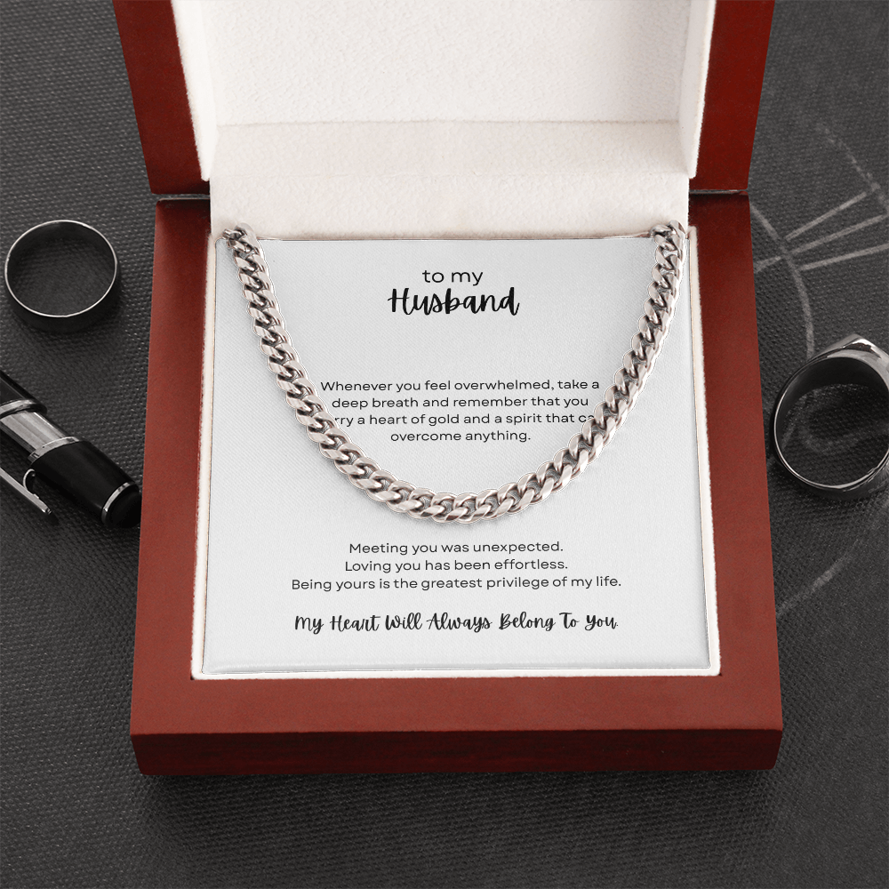 To My Husband - Cuban Link Chain - My Heart Belongs To You