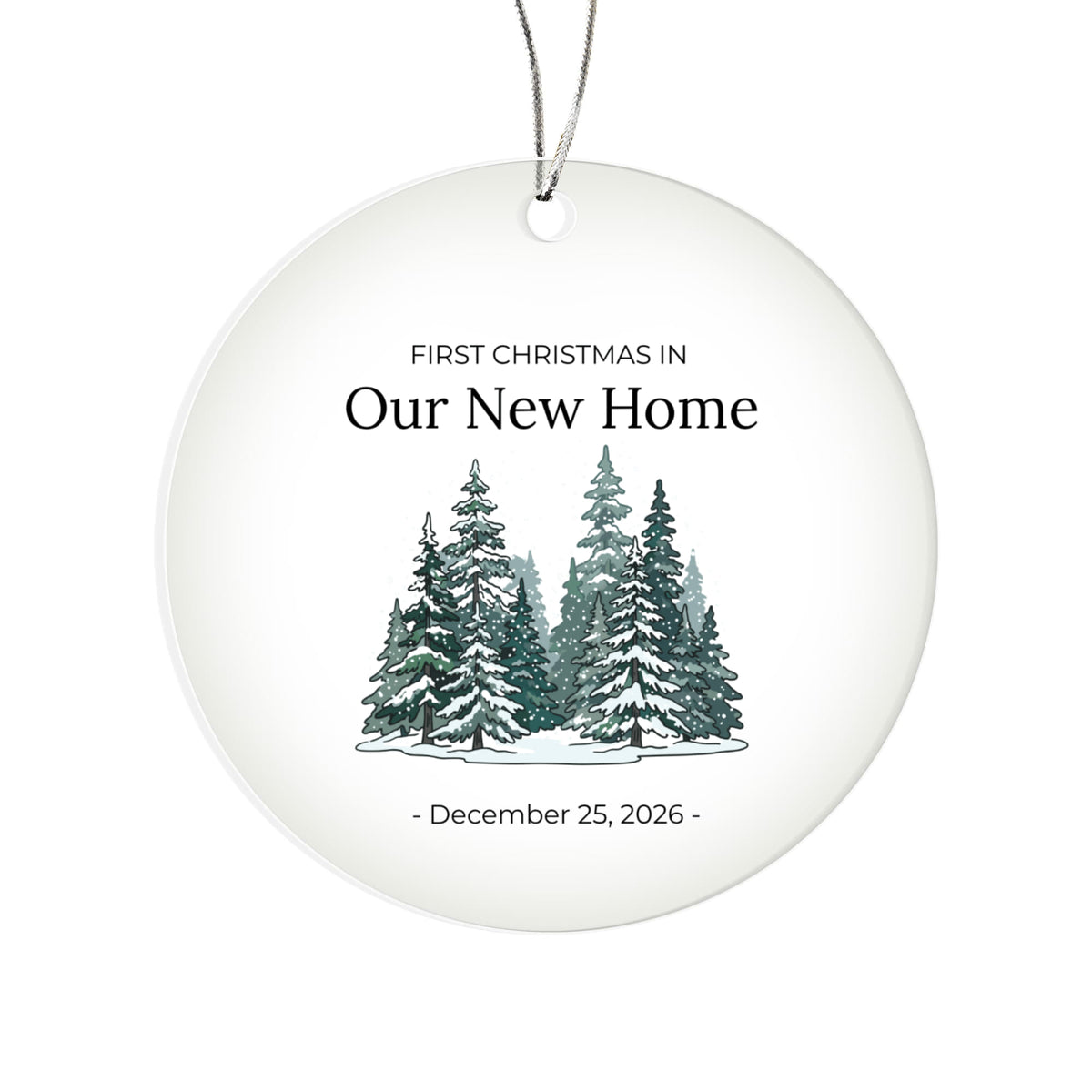 First Christmas In Our New Home Acrylic Circle Ornament