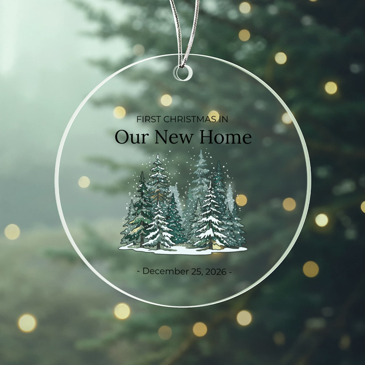First Christmas In Our New Home Acrylic Circle Ornament