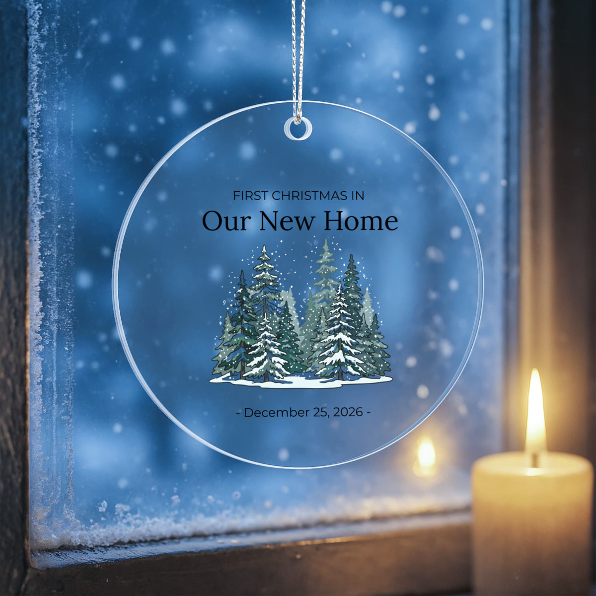 First Christmas In Our New Home Acrylic Circle Ornament