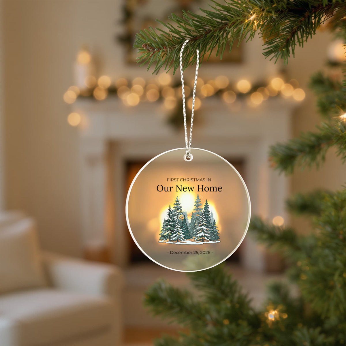 First Christmas In Our New Home Acrylic Circle Ornament