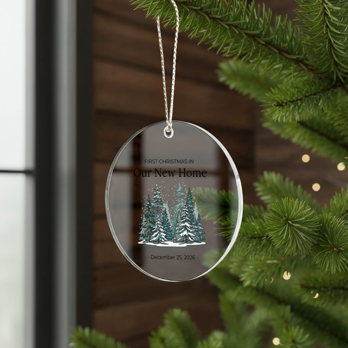 First Christmas In Our New Home Acrylic Circle Ornament
